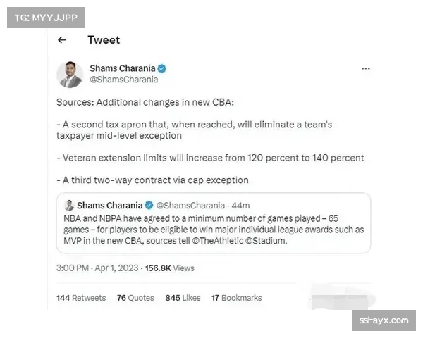 NBA与裁判工会达成新劳资协议，引入半自动犯规识别技术试点